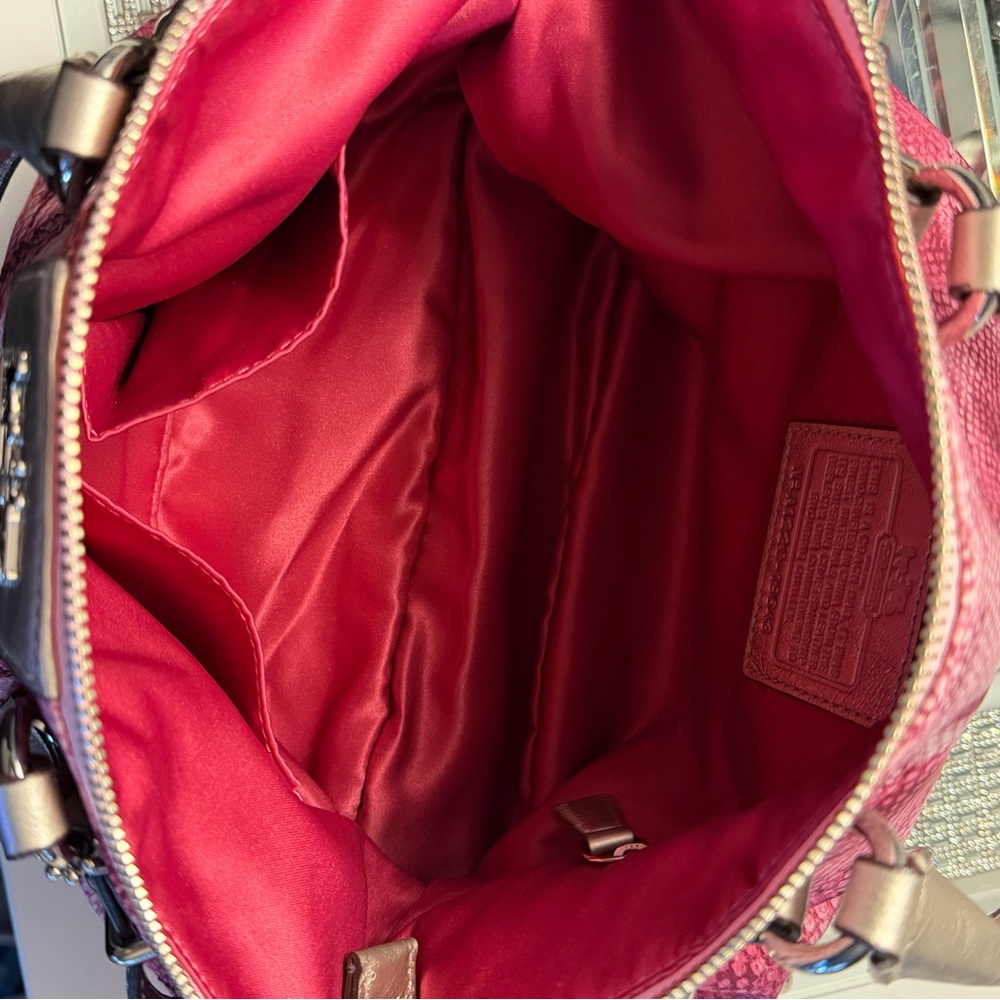 Coach Pink Floral Satchel Bag - Picture 6 of 8
